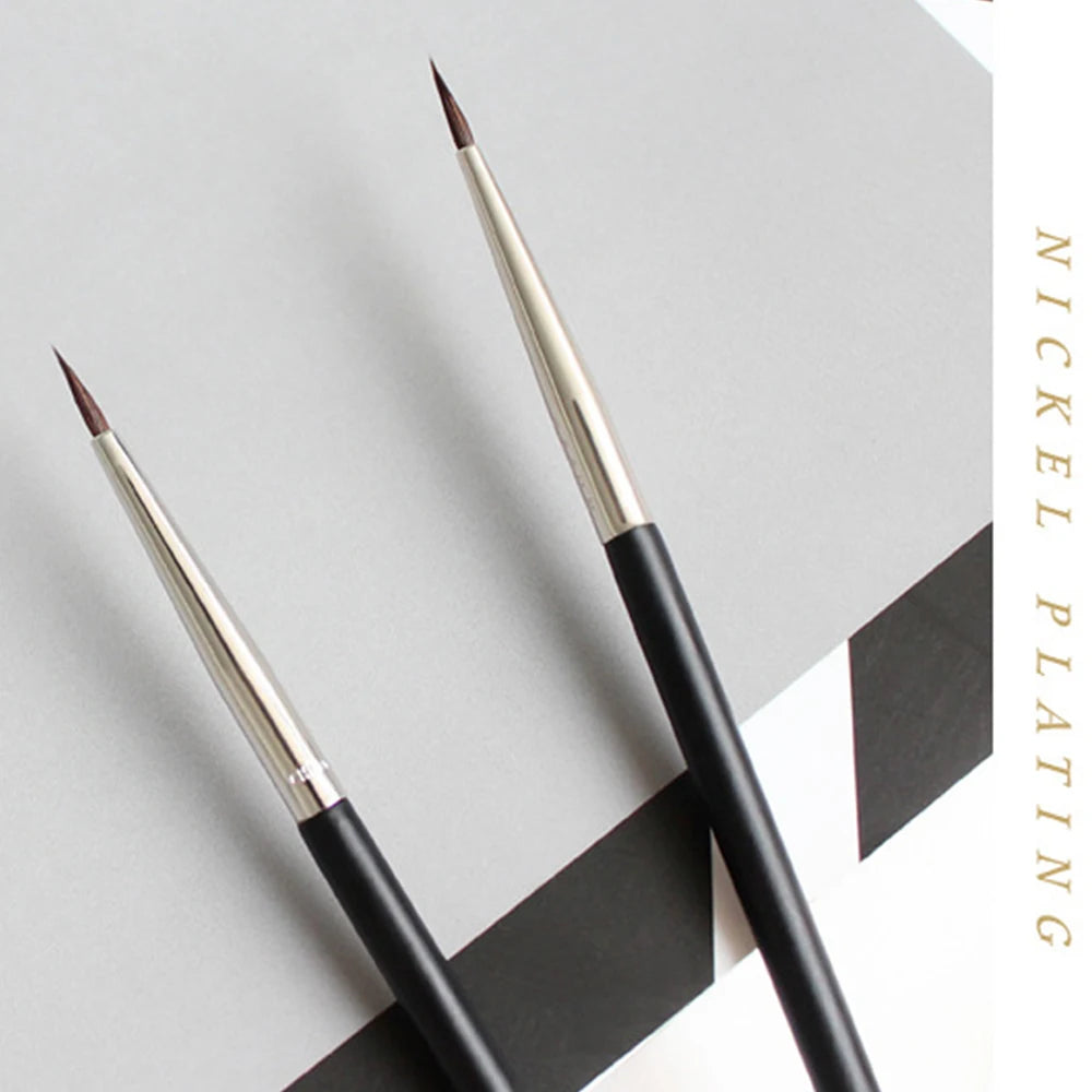 Pensulă Fină pentru Sprâncene – Eyeliner Negru, Păr Mink, Contur Precis