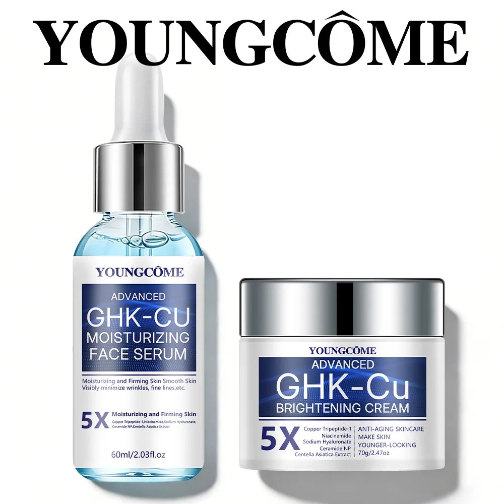 Cremă & Ser Anti-Îmbătrânire cu Peptide de Cupru GHK-CU – Fermitate și Hidratare Intensă