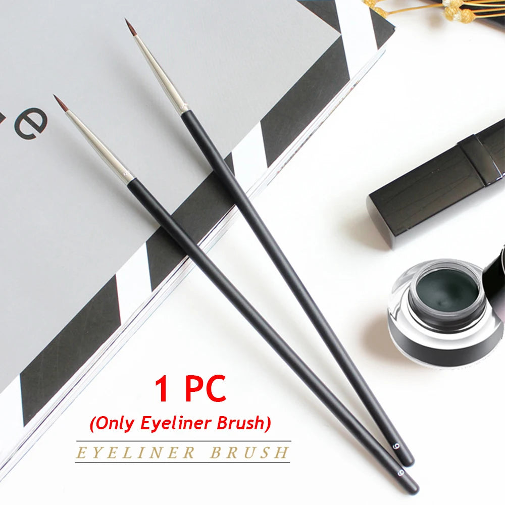 Pensulă Fină pentru Sprâncene – Eyeliner Negru, Păr Mink, Contur Precis