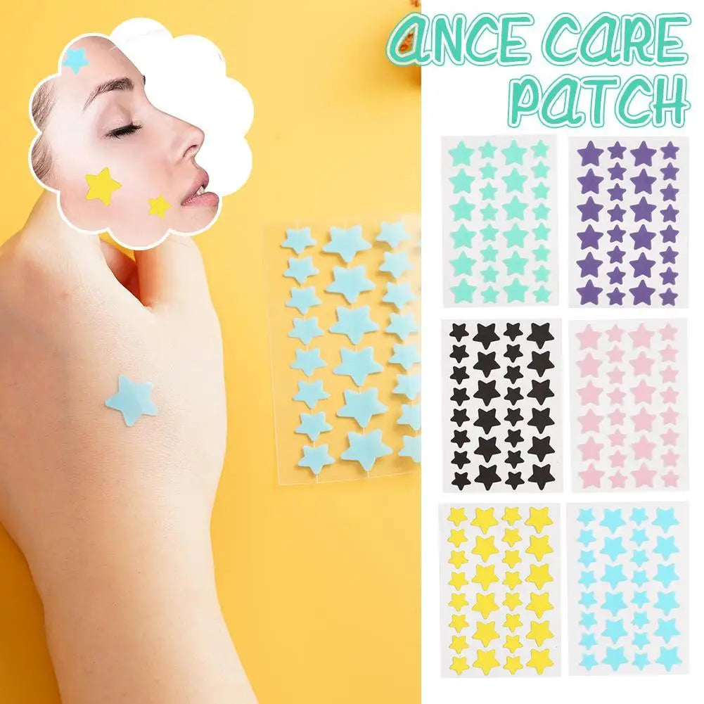 28Pcs Colorful Cute Star Shaped Acne Sticker Invisible Acne Cover Pimple Patch Skin Care