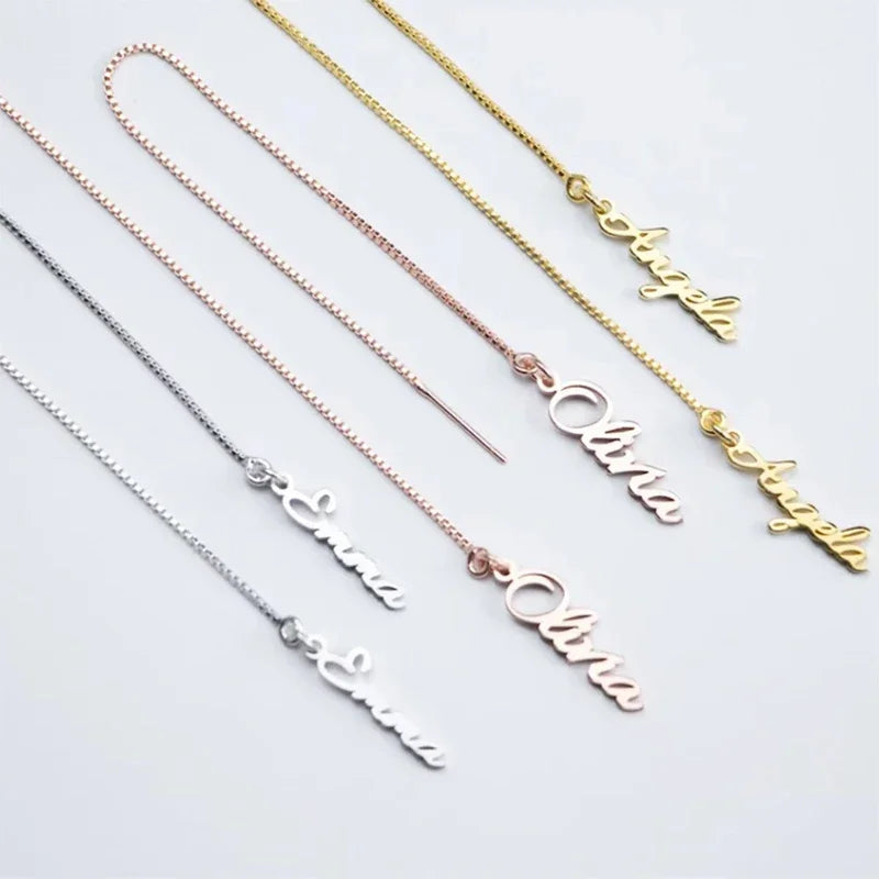 Cercei Personalizați cu Nume – Inox Gold, Rose Gold, Argintiu