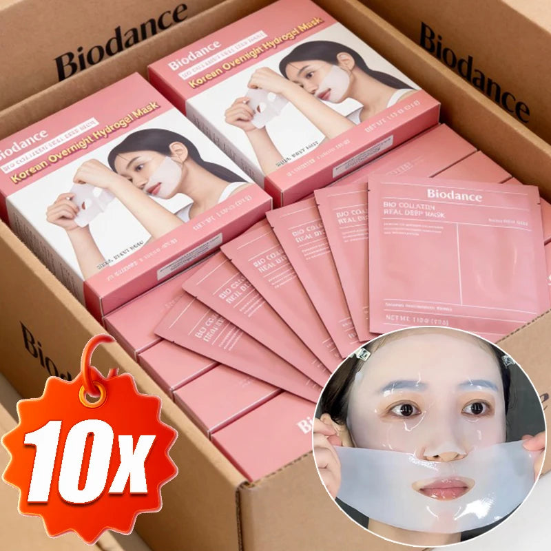 Split Collagen Facial Mask Moisturizing Lasting Deep Hydrating Brighten Shrink Pores Firming Skin Care Gel Masks Nourish Beauty