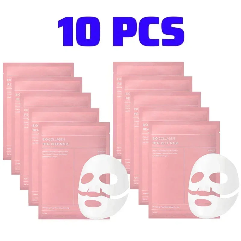 Split Collagen Facial Mask Moisturizing Lasting Deep Hydrating Brighten Shrink Pores Firming Skin Care Gel Masks Nourish Beauty