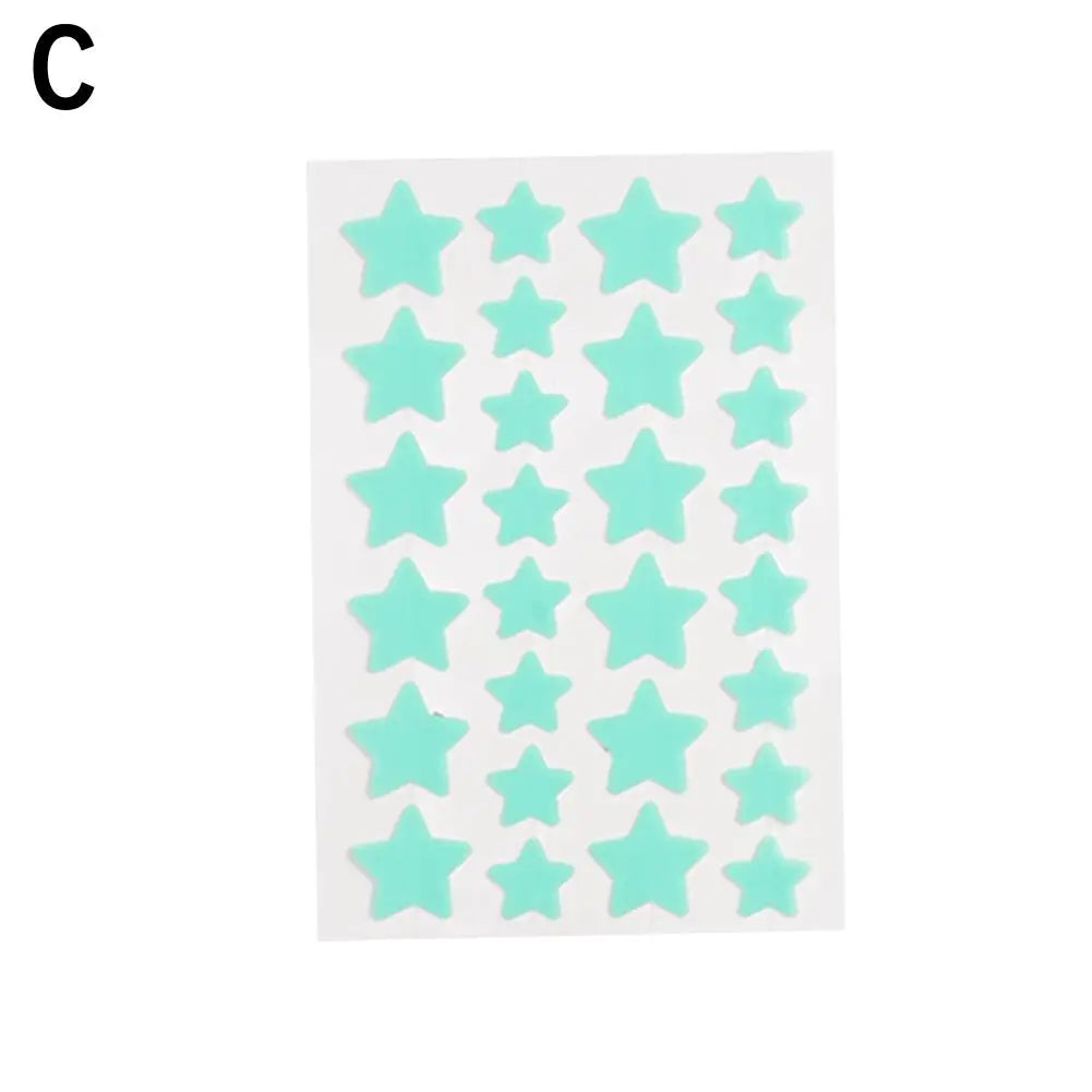 28Pcs Colorful Cute Star Shaped Acne Sticker Invisible Acne Cover Pimple Patch Skin Care