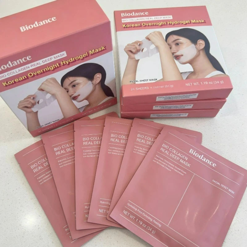 Split Collagen Facial Mask Moisturizing Lasting Deep Hydrating Brighten Shrink Pores Firming Skin Care Gel Masks Nourish Beauty