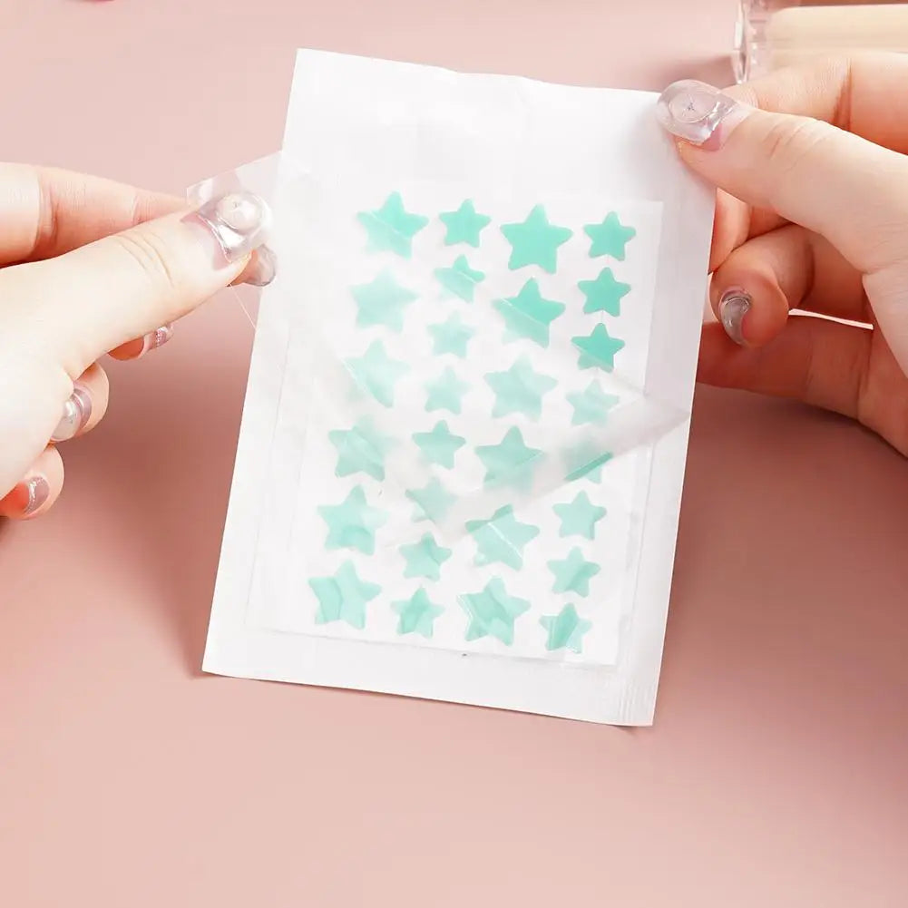 28Pcs Colorful Cute Star Shaped Acne Sticker Invisible Acne Cover Pimple Patch Skin Care