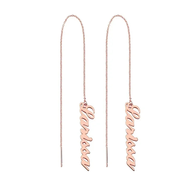 Cercei Personalizați cu Nume – Inox Gold, Rose Gold, Argintiu