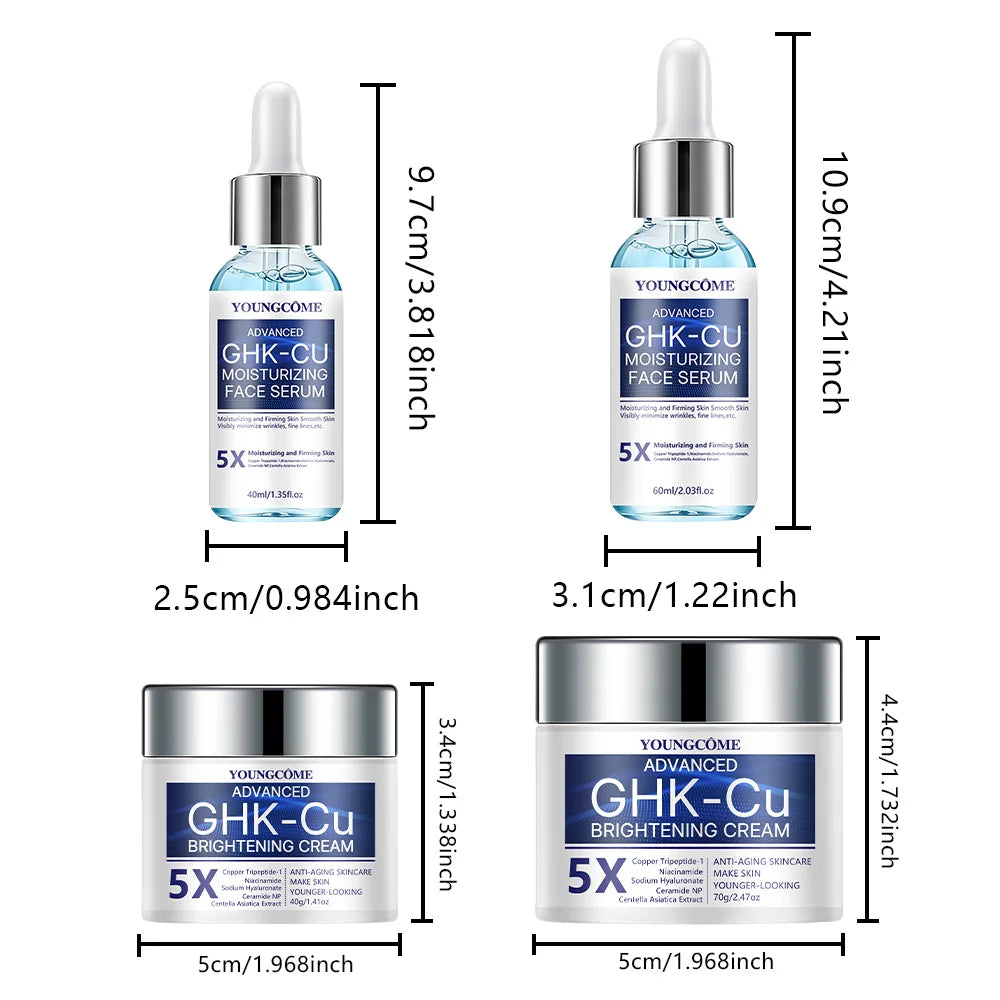 Cremă & Ser Anti-Îmbătrânire cu Peptide de Cupru GHK-CU – Fermitate și Hidratare Intensă